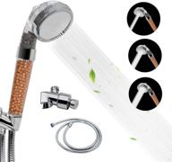 🚿 sun shower handheld shower head with hose and shower arm bracket - 3 mode function, high pressure, filtered, water-saving shower kit logo