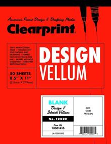 img 1 attached to 📐 Clearprint 1000H Design Vellum Pad - 16 lb 100% Cotton - 8.5 x 11 inches - 50 Sheets - Translucent White - Premium Quality