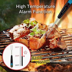 img 1 attached to 🍖 ALPS Instant Read Meat Thermometer: Digital Barbecue Turner Fork for Grilling, Cooking, Kitchen, Smoker - Perfect for Meat, Turkey, and More