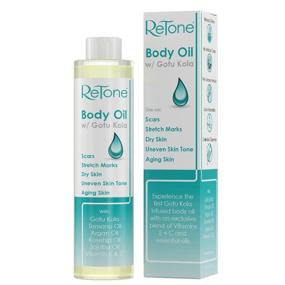 img 4 attached to 🌿 ReTone Body Oil: Prevents Stretch Marks - Non-greasy Formula - Enriched with Gotu Kola - User-friendly Pump - Tamanu, Argan, Rosehip, Jojoba Oils + Vitamin E C (For Dry Skin, Uneven Skin Tone)