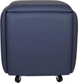 img 3 attached to LUGSHIREE Leather Square Ottoman Bench - Versatile 5-in-1 Nesting Stool with Wheels for Living Room & Dining - Blue, 15.74x15.74x16.53 inches