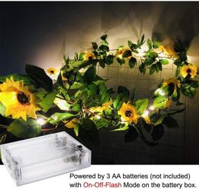 img 2 attached to Sunflower String Lights 2 Pack, Fielegen 13 FT Artificial Sunflower Garland with Battery Powered 40 LED Flower Fairy Lights for Home Garden Decor, Wedding, Bedroom, and Indoor Use