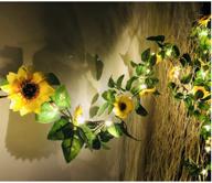 sunflower string lights 2 pack, fielegen 13 ft artificial sunflower garland with battery powered 40 led flower fairy lights for home garden decor, wedding, bedroom, and indoor use логотип