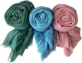 img 1 attached to 🧣 Набор из 6 шт. мягких шарфов и платков MANSHU для женщин: стильная коллекция шарфов и повязок с большим головным платком