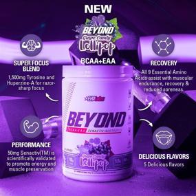 img 3 attached to Увеличьте выносливость и восстановление мышц с помощью Beyond BCAA + EAA от EHPlabs - 10 г основных аминокислот, вкус "Виноградное карамельное леденцовое