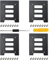 💽 phituoda 4 piece 2.5 to 3.5 inch ssd hdd hard drive bay holder mounting bracket adapter set with screws and screwdriver for pc logo