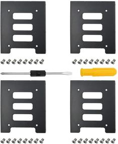 img 4 attached to 💽 Комплект PHITUODA из 4 штук 2,5 на 3,5 дюйма для крепления жесткого диска SSD HDD в отсек дисковода с винтами и отверткой для ПК