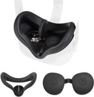 🔥 enhance your vr experience with the silicone cover mask combo & protective lens cover set for oculus quest 2 headset by x-super home (black, oculus quest 2) logo