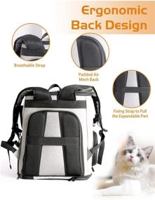 img 1 attached to 🐱 Expandable Cat Carrier Backpack: Travel with Ease for Small Dogs, Cats, and Rabbits – Ideal for Hiking, Camping, and Traveling – Holds Pets Up to 18 lbs (Grey)