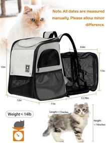img 3 attached to 🐱 Expandable Cat Carrier Backpack: Travel with Ease for Small Dogs, Cats, and Rabbits – Ideal for Hiking, Camping, and Traveling – Holds Pets Up to 18 lbs (Grey)