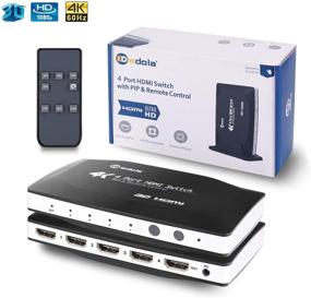 img 4 attached to 🔀 edola 4 Port HDMI Switch Hub - 4x1 HDMI Switcher with PIP, IR Remote Control - Supports 4K x 2K, 1080P, 3D - Compatible with Xbox, PS4, Apple, Fire TV