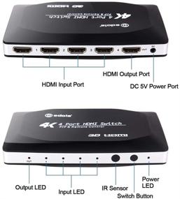 img 3 attached to 🔀 edola 4 Port HDMI Switch Hub - 4x1 HDMI Switcher with PIP, IR Remote Control - Supports 4K x 2K, 1080P, 3D - Compatible with Xbox, PS4, Apple, Fire TV