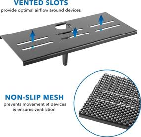 img 1 attached to 📺 Mount-It! Top TV Shelf: Flat Panel Mount for Cable Box, Media Streaming Devices, and Gaming Consoles with Anti-Skid Fabric and Rotary Knob Design - 13.6lbs Capacity (Black)