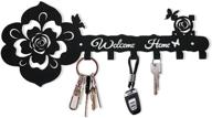 🔑 deveosa wall decorative key hooks: small black entryway welcome home sign key hangers логотип