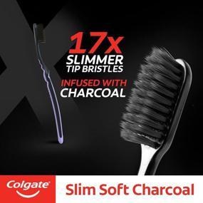 img 1 attached to 🪥 Colgate Slim Soft Charcoal Toothbrush - 17x Slimmer Soft Tip Bristles - Buy 2 Get 2 Deal