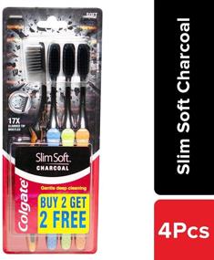 img 3 attached to 🪥 Colgate Slim Soft Charcoal Toothbrush - 17x Slimmer Soft Tip Bristles - Buy 2 Get 2 Deal