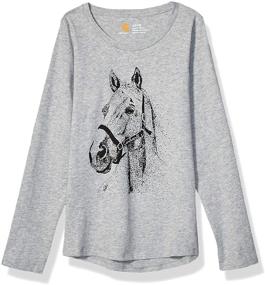 img 2 attached to Carhartt Sleeve Graphic T Shirt Caviar: Stylish Girls' Clothing and Versatile Tops, Tees & Blouses