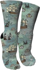 img 1 attached to 🧦 Trendy Unisex Polyester Socks: 40cm Black Bottom, Funny Cool Crew Dress Socks