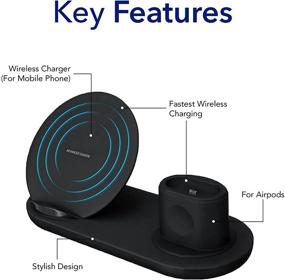 img 2 attached to 🔌 Black 3-in-1 Charging Dock Station for Apple Products, AirPods, iWatch, Samsung Galaxy S20, and Other Qi-Enabled Devices - Wireless Multiple Device Charger Station