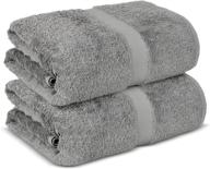 chakir turkish linens hotel & spa quality, premium cotton turkish towels - gray (35x70 jumbo bath sheet towels) logo
