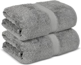img 1 attached to Chakir Turkish Linens Hotel & Spa Quality, Premium Cotton Turkish Towels - Gray (35x70 Jumbo Bath Sheet Towels)
