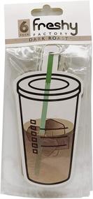 img 4 attached to ☕️ 6 Pack of Dark Roast Scented Freshy Factory Iced Coffee Car Air Fresheners