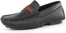 img 4 attached to Hawkwell Boys' Loafer Moccasin Driver Shoes in Casual Loafers