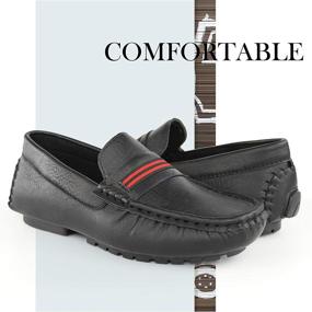 img 3 attached to Hawkwell Boys' Loafer Moccasin Driver Shoes in Casual Loafers