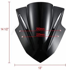 img 2 attached to 🛡️ Amazicha Двойная Пузырьковая Ветровая Щитка для Kawasaki Ninja 300 EX300 2013-2017: Повышенная Производительность Ветрового Щитка