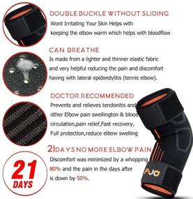 img 2 attached to 🏋️ Large Elbow Brace for Weightlifting Compression and Pain Relief - Adjustable Elbow Support for Tendonitis and Arthritis - Effective Elbow Sleeves to Reduce Tennis Elbow and Golfers Elbow