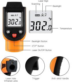 img 2 attached to 🌡️ Masione Temperature Gun - Non-contact Digital Laser Infrared IR Thermometer (-58°F to 716°F / -50°C to 380°C) - Instant-read Handheld with Battery Included