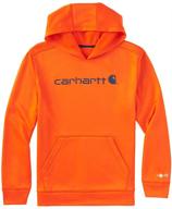 🧥 carhartt boys' orange sleeve sweatshirt - boys' clothing logo