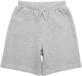 img 4 attached to JIAHONG Jogger Shorts Drawstring Gray XL Boys' Clothing for Shorts