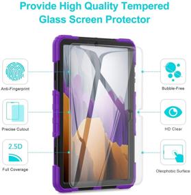 img 3 attached to 📱 2020 Samsung Galaxy Tab S7 Plus/S7+ 12.4 Case - Shockproof BASE MALL Full Body Protective Case with Tempered Glass Screen Protector, 360° Rotating Kickstand, Hand & Shoulder Strap, S Pen Holder (Purple)