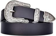 👢 talleffort women's genuine leather belt - vintage western style logo