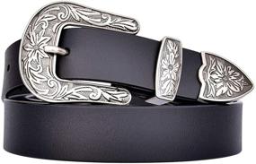 img 4 attached to 👢 TALLEFFORT Women's Genuine Leather Belt - Vintage Western Style