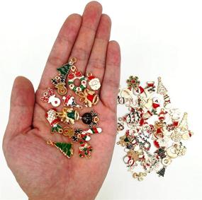 img 3 attached to 76pcs Christmas Pendant Charm for DIY Jewelry Making, Enamel Charm Pendant for Necklaces, Bracelets, Earrings, Clothes Sewing, Bags Decoration, and Scrapbooking Supplies