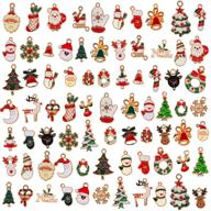 76pcs christmas pendant charm for diy jewelry making, enamel charm pendant for necklaces, bracelets, earrings, clothes sewing, bags decoration, and scrapbooking supplies logo