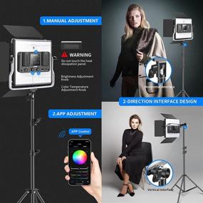 img 1 attached to 📸 Neewer 3 Packs 480 RGB LED Light with APP Control for Photography and Video, Lighting Kit with Stands and Bag, CRI95/3200K-5600K, Adjustable Brightness/Colors, 9 Scene Modes