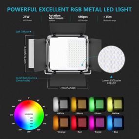 img 3 attached to 📸 Neewer 3 Packs 480 RGB LED Light with APP Control for Photography and Video, Lighting Kit with Stands and Bag, CRI95/3200K-5600K, Adjustable Brightness/Colors, 9 Scene Modes