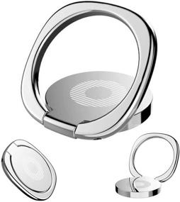 img 4 attached to 📱 Silver Pokanic Cell Phone Holder Finger Ring Grip Stability Kickstand - 360° Rotation, Adjustable & Collapsible Hand Compatible with Apple iPhone, Samsung Galaxy, LG, and Universal