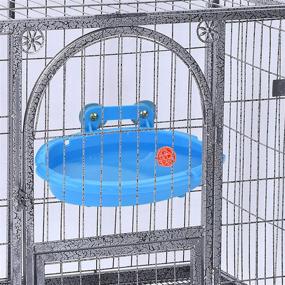 img 2 attached to 🐦 Mygeromon Bird Bath: Small Tub Bowl for Hang Inside Cage - Deluxe Birdbath Shower for Parrot/Parakeets/Cockatiels/Canary/Budgerigar (Blue)