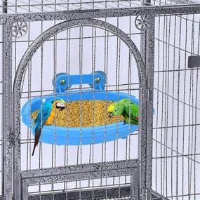 img 1 attached to 🐦 Mygeromon Bird Bath: Small Tub Bowl for Hang Inside Cage - Deluxe Birdbath Shower for Parrot/Parakeets/Cockatiels/Canary/Budgerigar (Blue)