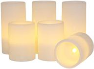 🕯️ eldnacele flameless flickering candles: set of 6 battery operated real wax white candles with 8-hour timer for christmas home decor and parties in 3x4 & 3x6 sizes логотип