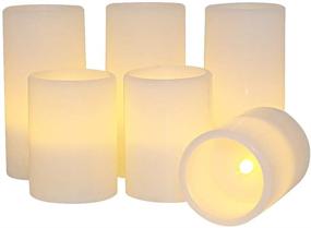 img 4 attached to 🕯️ Eldnacele Flameless Flickering Candles: Set of 6 Battery Operated Real Wax White Candles with 8-Hour Timer for Christmas Home Decor and Parties in 3x4 & 3x6 Sizes