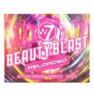 w7 beauty blast - перезагруженный календарь сюрпризов красоты - 24 макияжа и косметических сюрприза на рождество. небезжалостный, праздничные подарки для женщин, девочек, дочерей и подростков. логотип