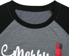 img 3 attached to 🎄 Women's Christmas Baseball Tee Shirts - Merry Christmas Letter Print Long Sleeve Raglan Tops