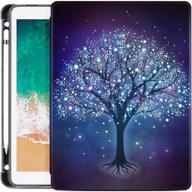 📱 lalumix universal ipad 10.5/10.2 case for ipad 9th/8th/7th gen, ipad air 3rd gen, ipad pro 10.5 case - pencil holder, shockproof, auto wake/sleep - blue fluorescent tree - 2021/2020/2019 logo