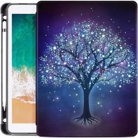 img 4 attached to 📱 Lalumix Universal iPad 10.5/10.2 Case for iPad 9th/8th/7th Gen, iPad Air 3rd Gen, iPad Pro 10.5 Case - Pencil Holder, Shockproof, Auto Wake/Sleep - Blue Fluorescent Tree - 2021/2020/2019