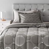 🛏️ amazon basics industrial gray bedding set - twin/twin xl, 5-piece lightweight microfiber comforter bed-in-a-bag logo